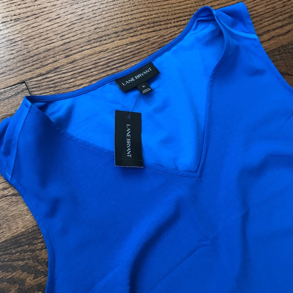 Royal Blue Satin Crepe Shell NWT